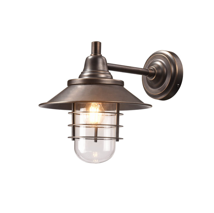 EPPING BRASS-GLASS EXTERIOR FORGED WALL LIGHT