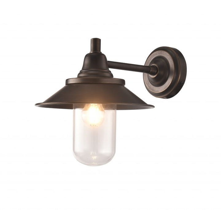 EPPING BRASS-GLASS EXTERIOR FORGED WALL LIGHT