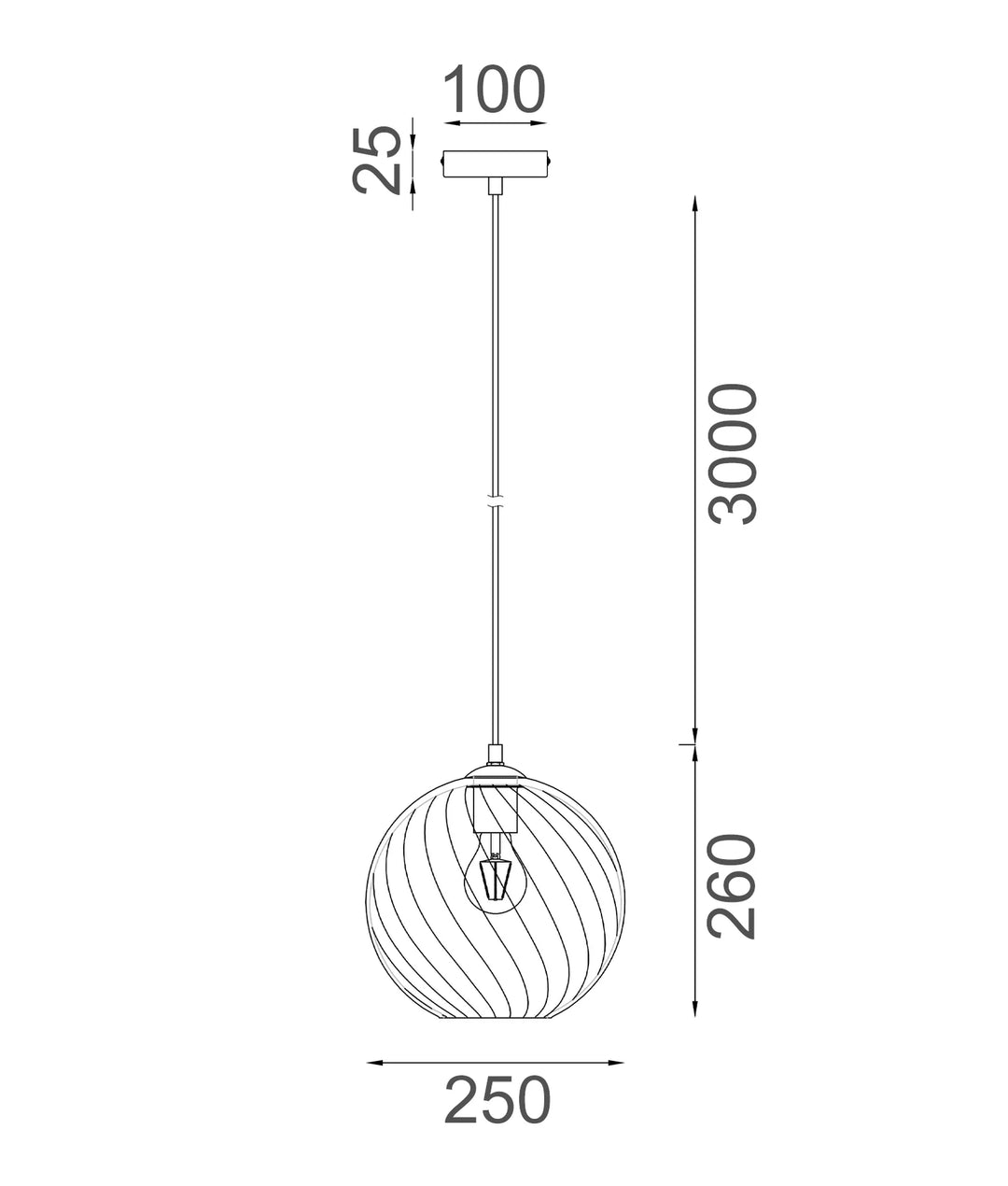 ESPIRAL: Interior Wine Glass Shade Wavy Finish Round Pendant Lights