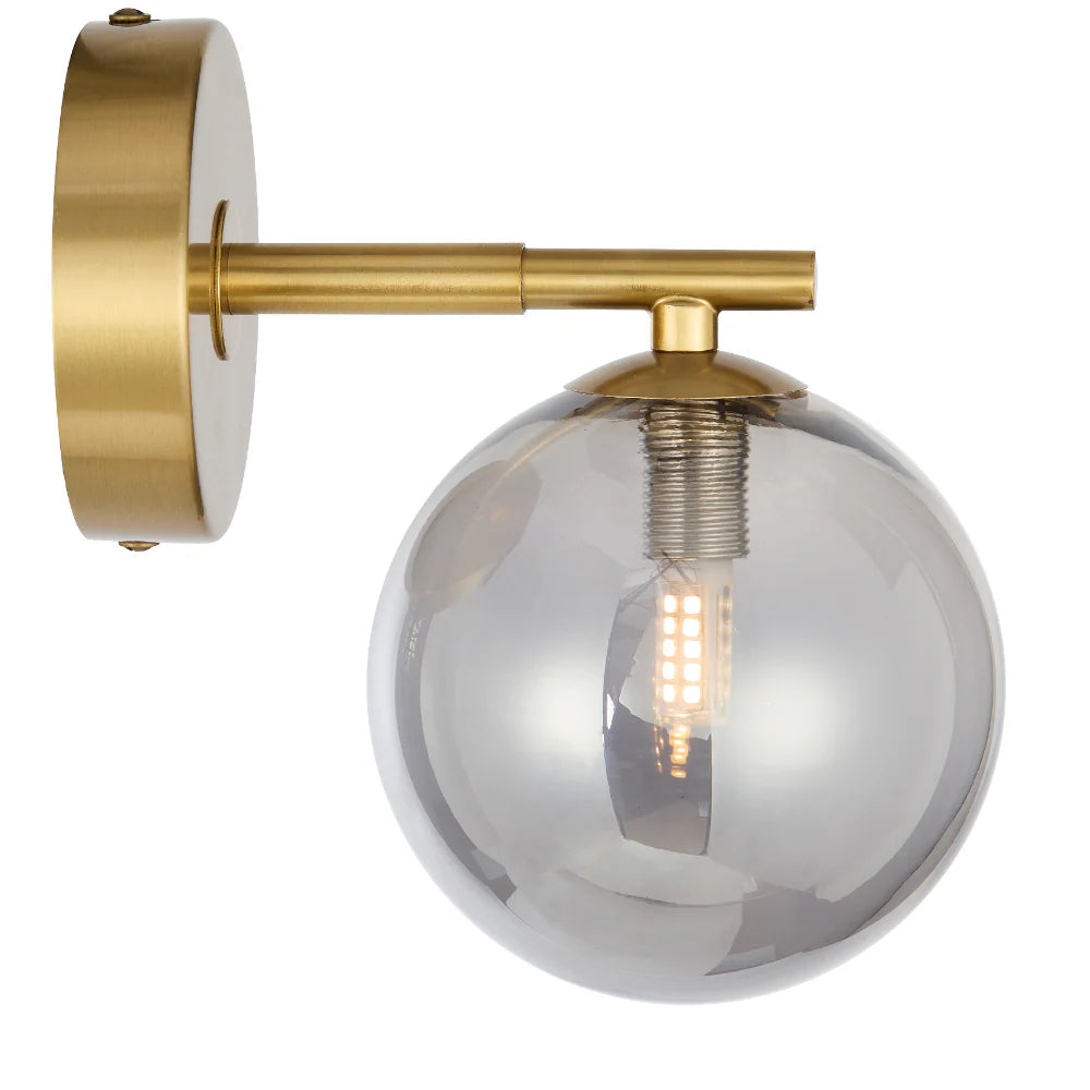 FELTON 1 LIGHT WALL LIGHT BLACK/ANTIQUE BRASS