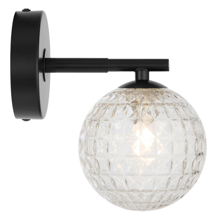 FELTON 1 LIGHT WALL LIGHT BLACK/ANTIQUE BRASS