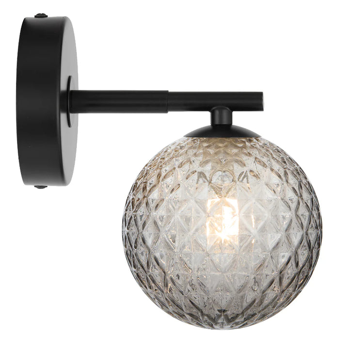 FELTON 1 LIGHT WALL LIGHT BLACK/ANTIQUE BRASS