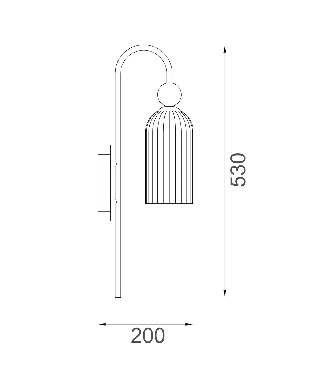 FLAUTA: Interior Round Top Cylinder Ribbed Wall Lights WALL LIGHT