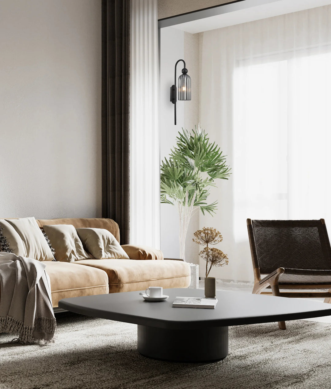 FLAUTA: Interior Round Top Cylinder Ribbed Wall Lights WALL LIGHT