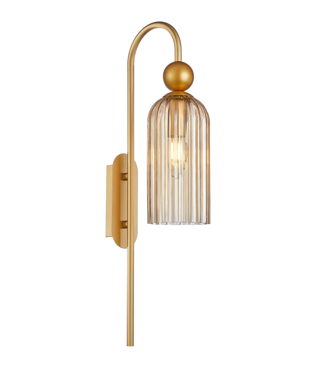 FLAUTA: Interior Round Top Cylinder Ribbed Wall Lights Amber WALL LIGHT