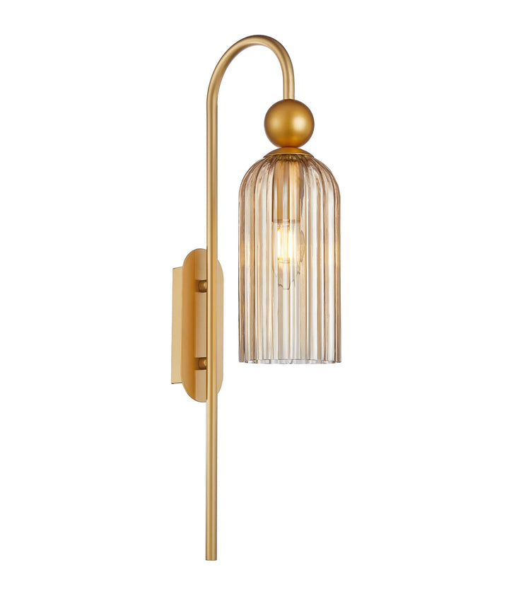 FLAUTA: Interior Round Top Cylinder Ribbed Wall Lights Amber WALL LIGHT