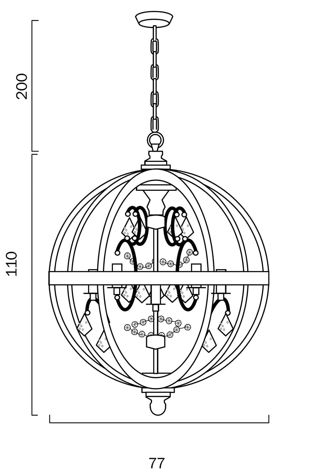 TELBIX FLORIN 8 PENDANT