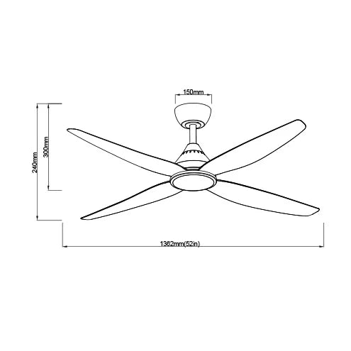 FORBES 52 SDCF11/52/4 DC FAN with Wall control and remote Ceiling Fan