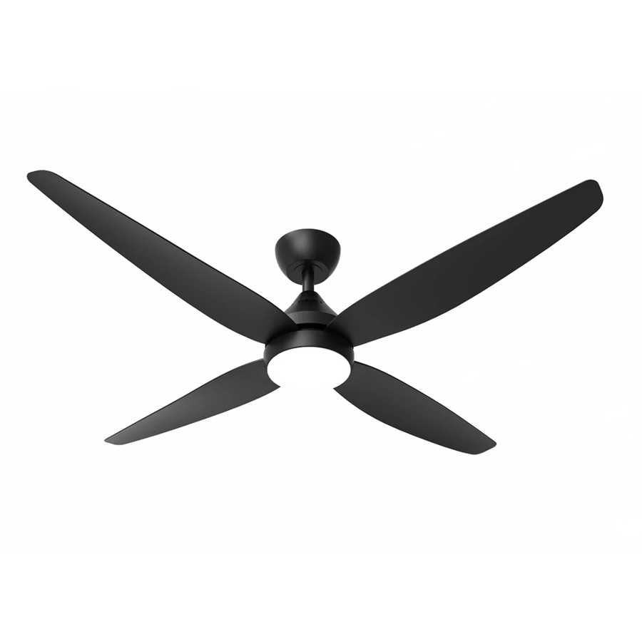 FORBES 52 SDCF11/52/4 DC FAN with Wall control and remote, WITH LIGHT Black Ceiling Fan