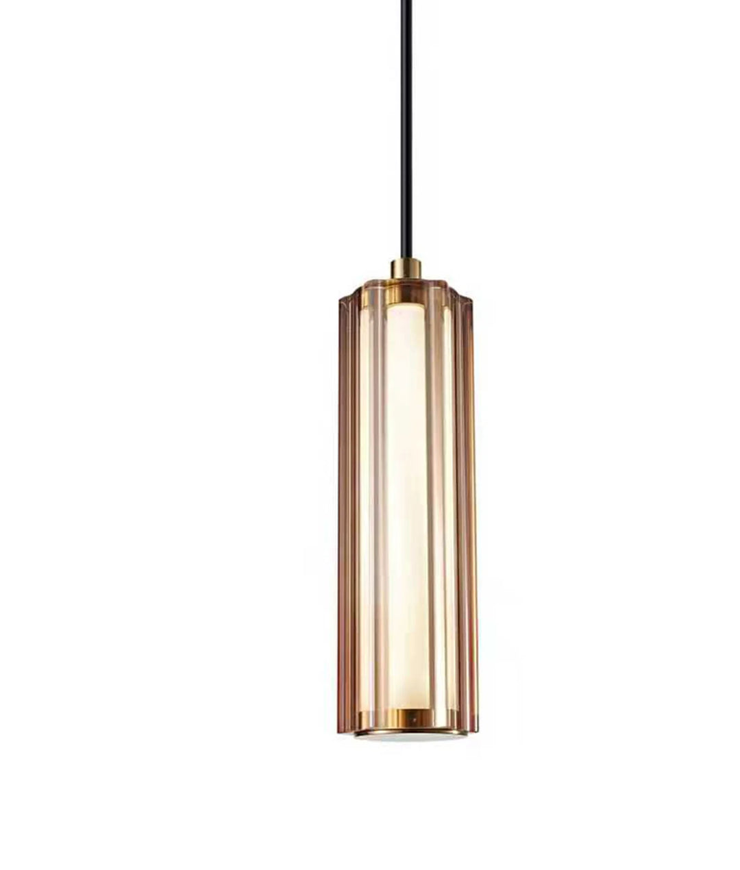 FRECCIA: Interior LED Tri-CCT Glass with Curve Cylinder Pendant Lights