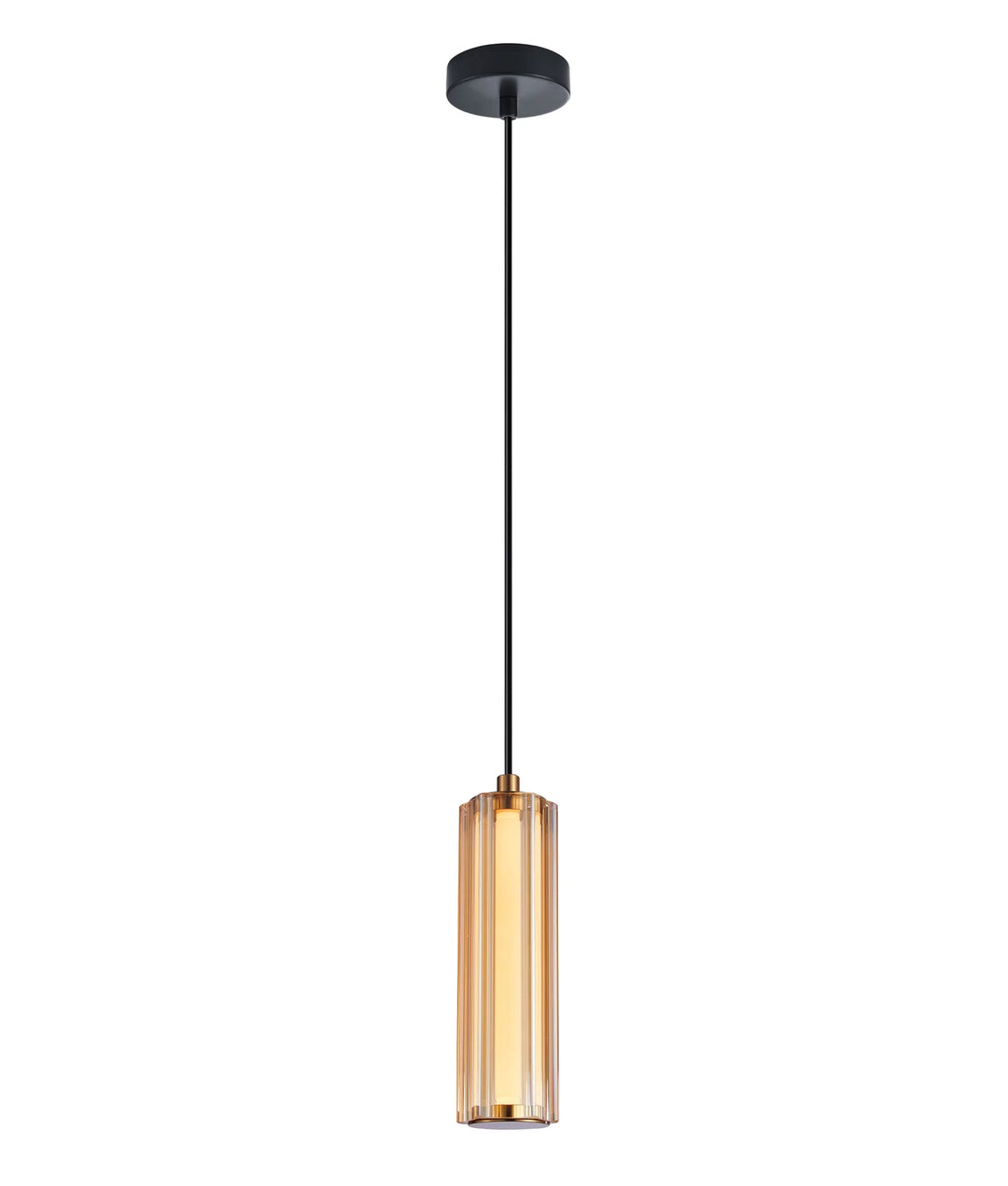 FRECCIA: Interior LED Tri-CCT Glass with Curve Cylinder Pendant Lights