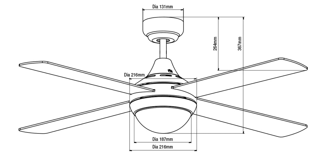 Link 48” AC Ceiling Fan with E27 Light