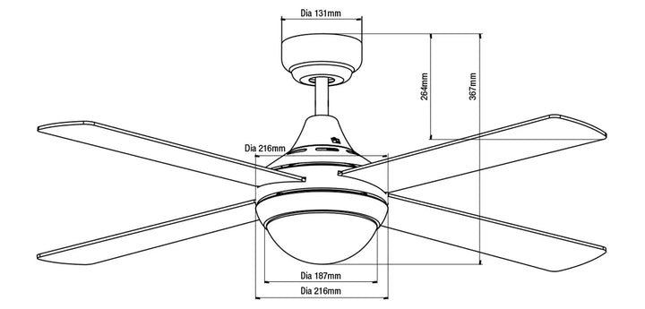 Link 48” AC Ceiling Fan with E27 Light