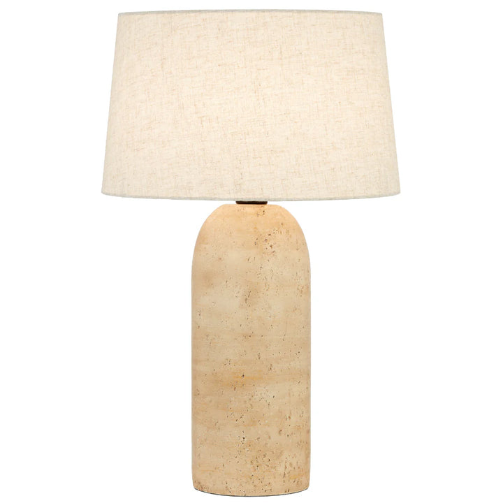 FULVIA TABLE LAMP TRAVERTINO BEIGE/BEIGE LINEN