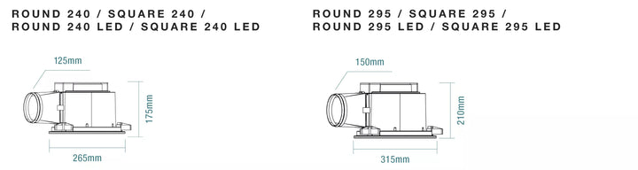 Flow 240 / 295 Round or Square Exhaust Fan