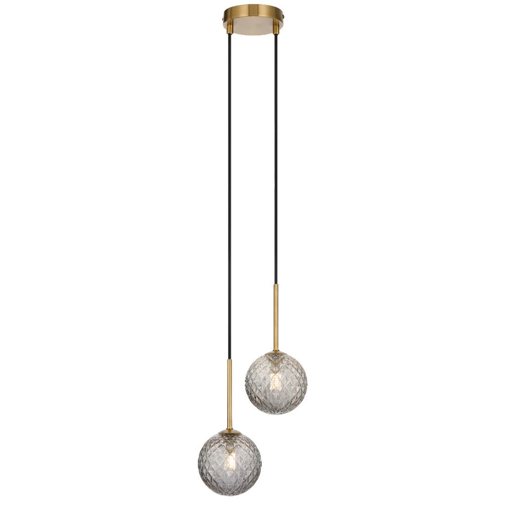 GASTON 2 LIGHT PENDANT ANTIQUE GOLD