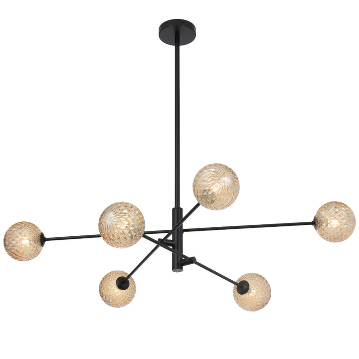 GASTON 6 LIGHT PENDANT BLACK