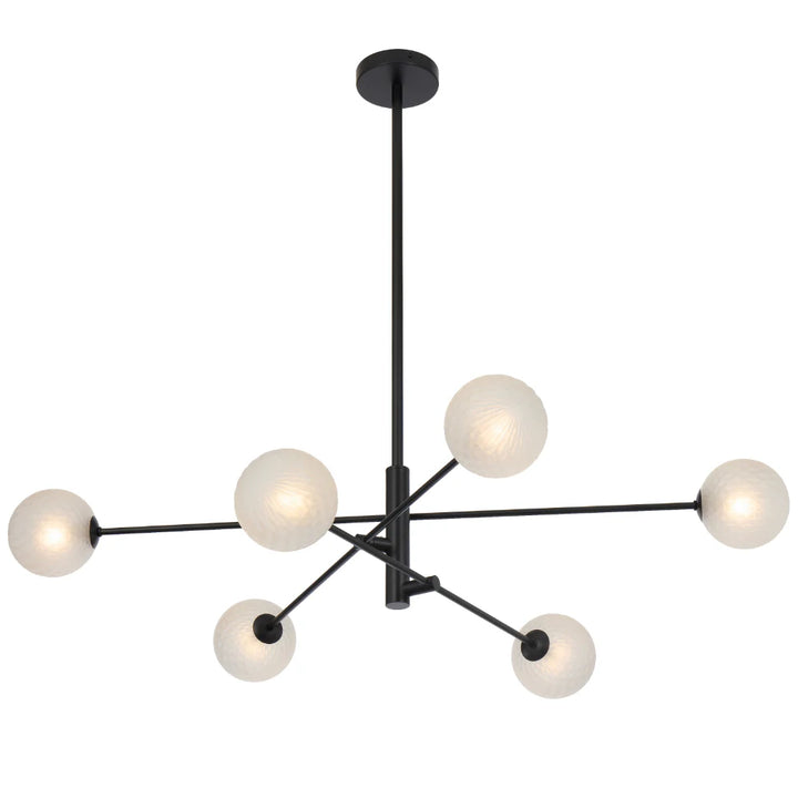 GASTON 6 LIGHT PENDANT BLACK