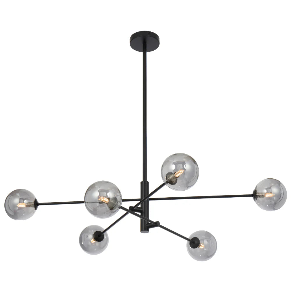 GASTON 6 LIGHT PENDANT BLACK