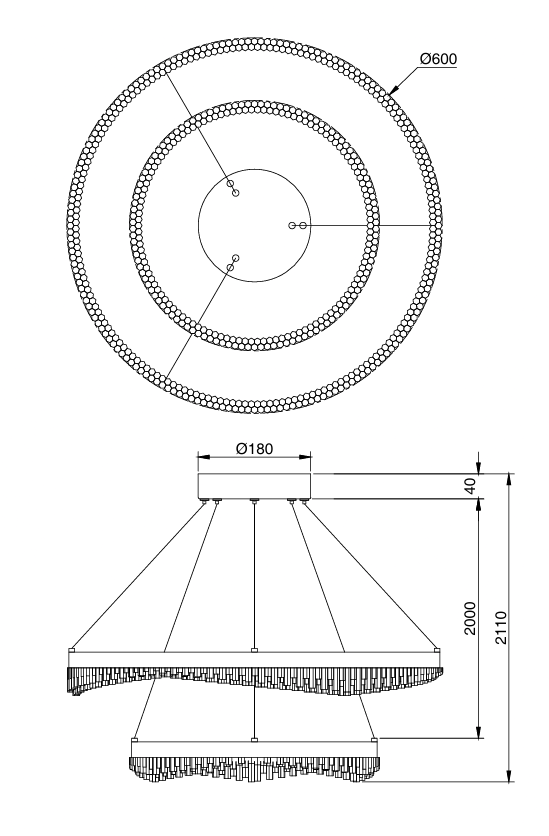 Glacier 2 rings Pendant Pendant