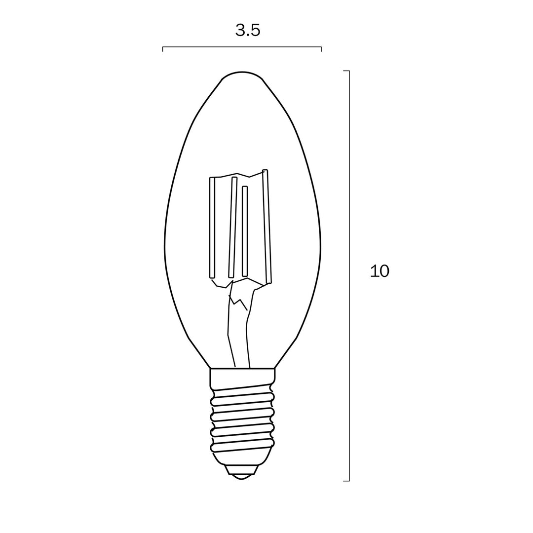 E14 4w LED CANDLE GLOBE CLEAR DIM