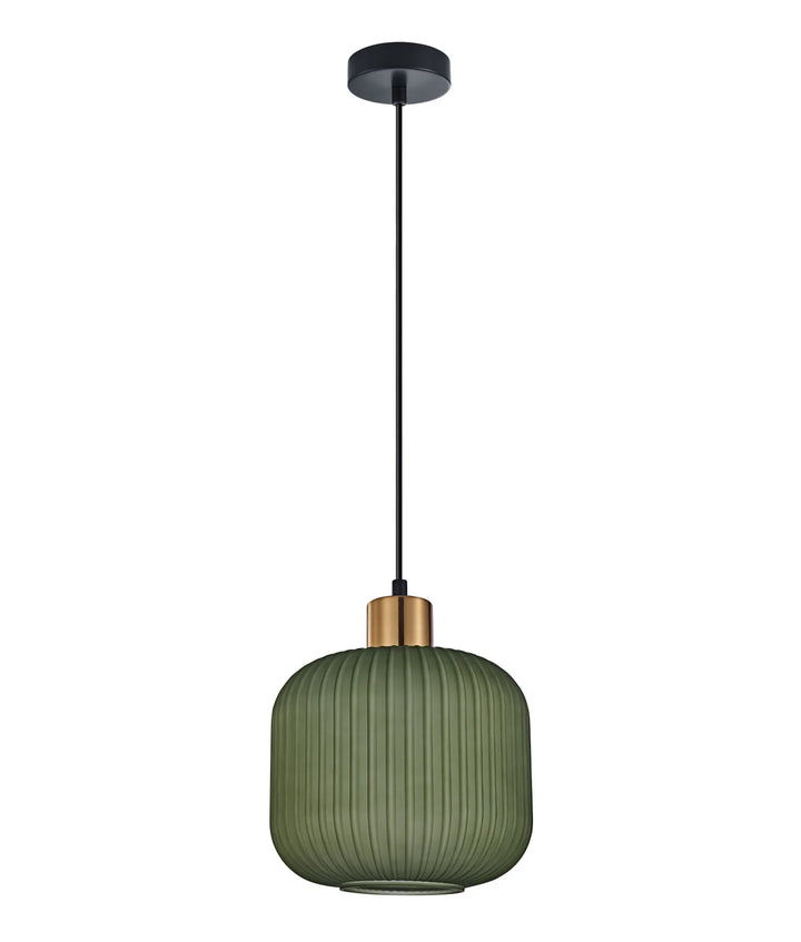GOMITAS: Interior Translucent Glass Shade with Brass Highlight Pendant Lights