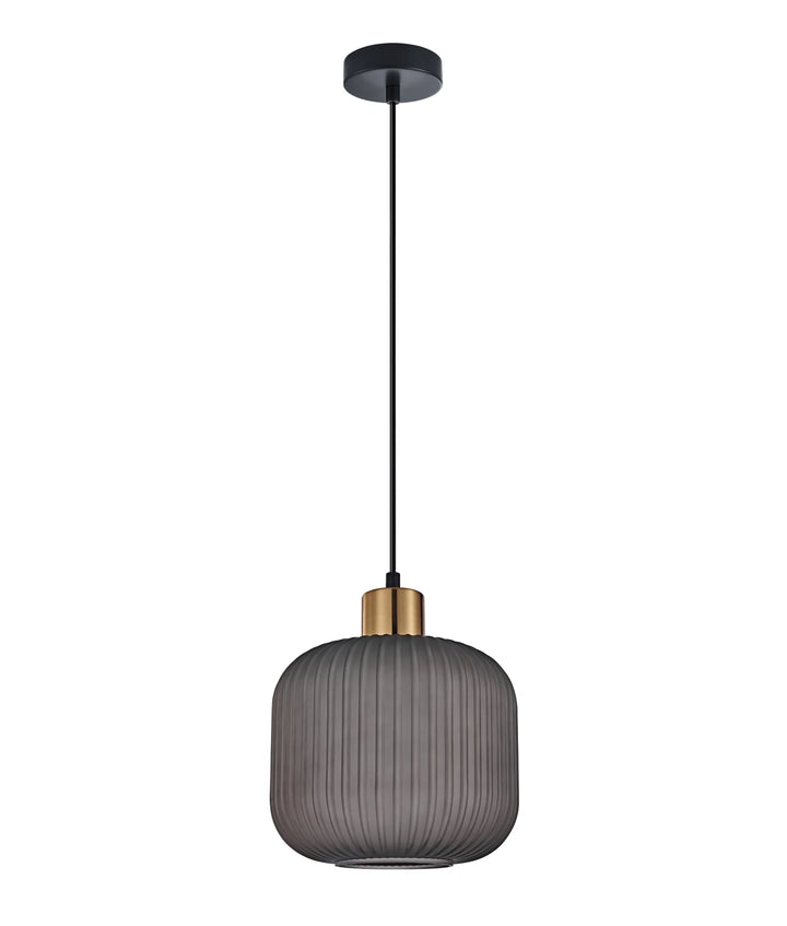 GOMITAS: Interior Translucent Glass Shade with Brass Highlight Pendant Lights