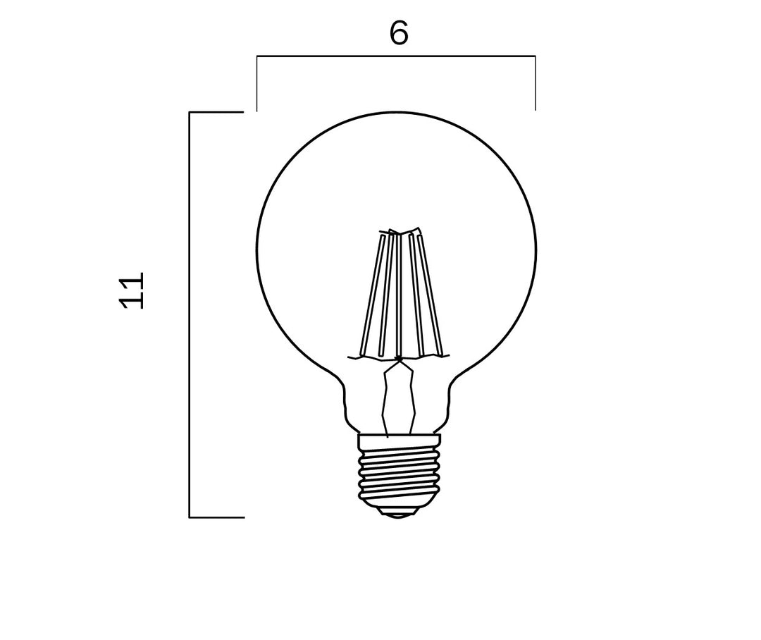 E27 A60 8w LED GLOBE CLEAR DIM-3000k