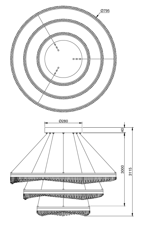 Glacier 3 rings Pendant Pendant