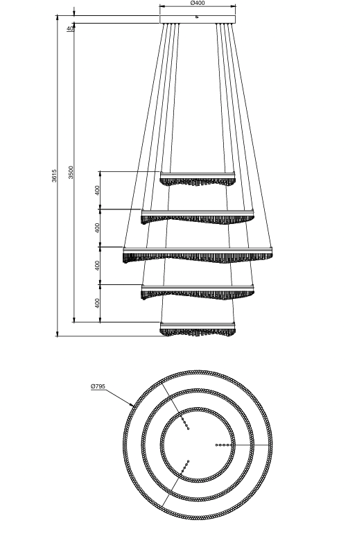 Glacier 5 rings Pendant Pendant