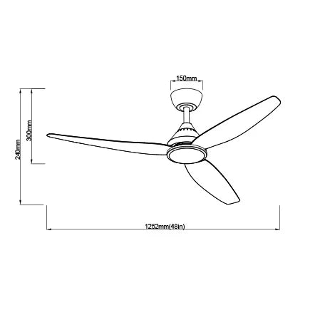 HOLBROOK 48 SDCF11/48/3 DC Fan with Remote and Wall control Ceiling Fan