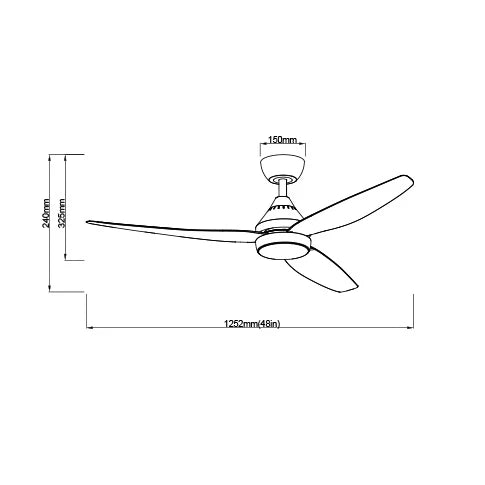 HOLBROOK 48 + SDCF11/48/3/L DC FAN with Wall control and remote, WITH LIGHT Ceiling Fan