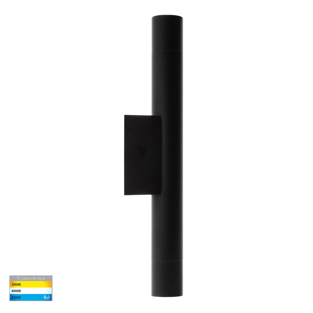 HV10295T - Dugo Aluminium Black/White Up & Down Wall Light 1.5W