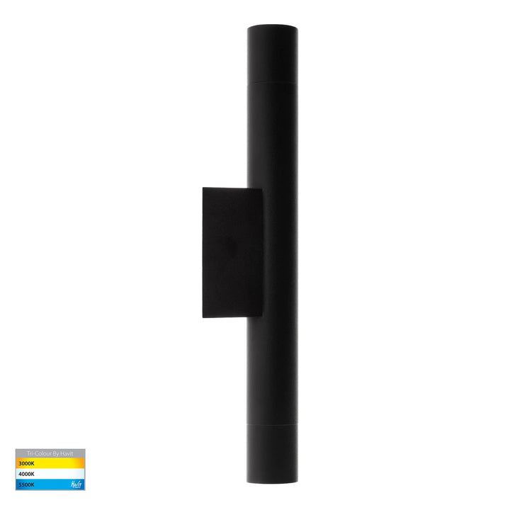HV10295T - Dugo Aluminium Black/White Up & Down Wall Light 1.5W