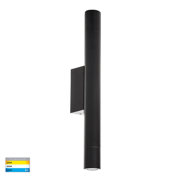 HV10295T - Dugo Aluminium Black/White Up & Down Wall Light 1.5W