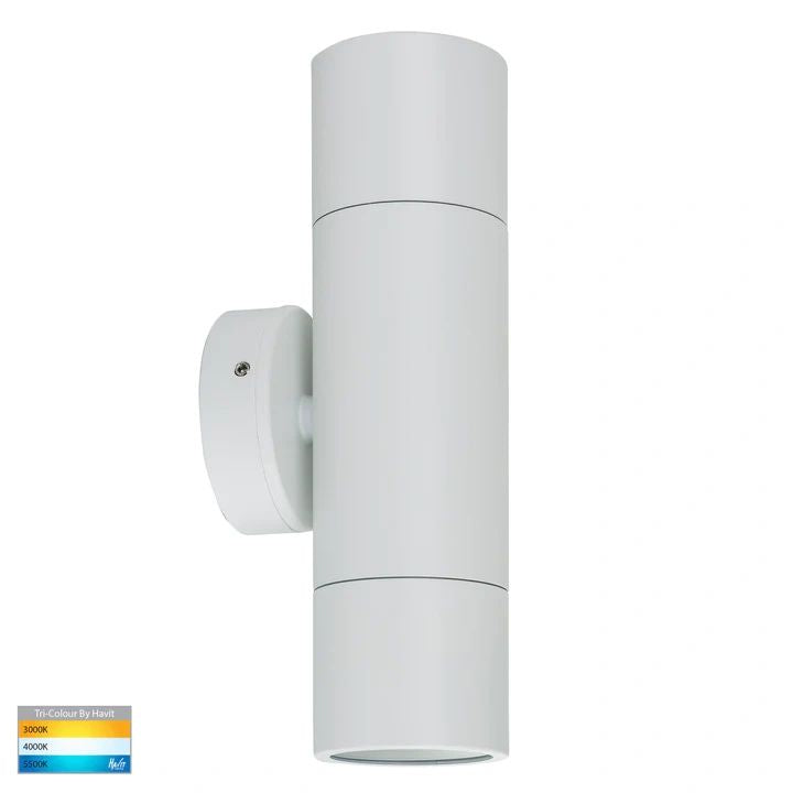 HV1035T- Tivah White TRI Colour Up & Down Wall Pillar Lights