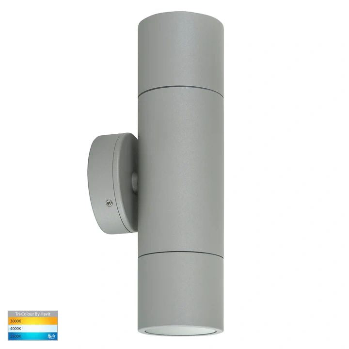 HV1045T-Tivah Silver TRI Colour Up & Down Wall Pillar Lights