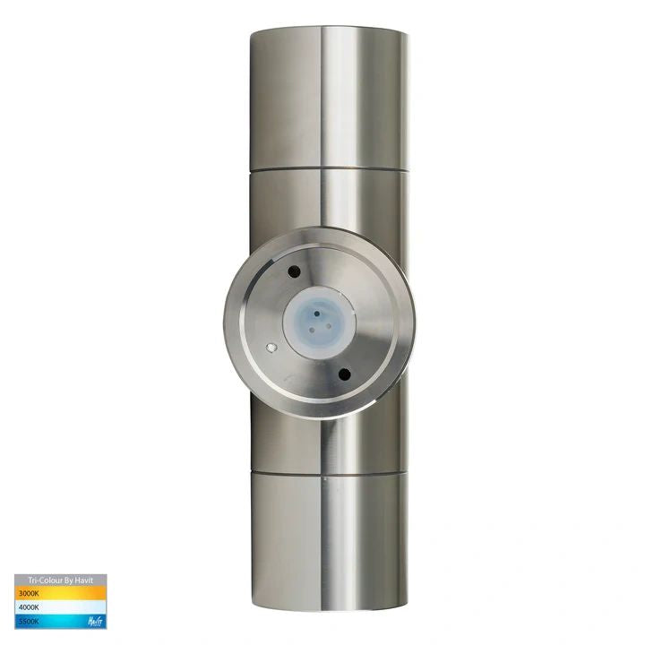 HV1085T- Tivah Titanium Aluminium TRI Colour Up & Down Wall Pillar Lights