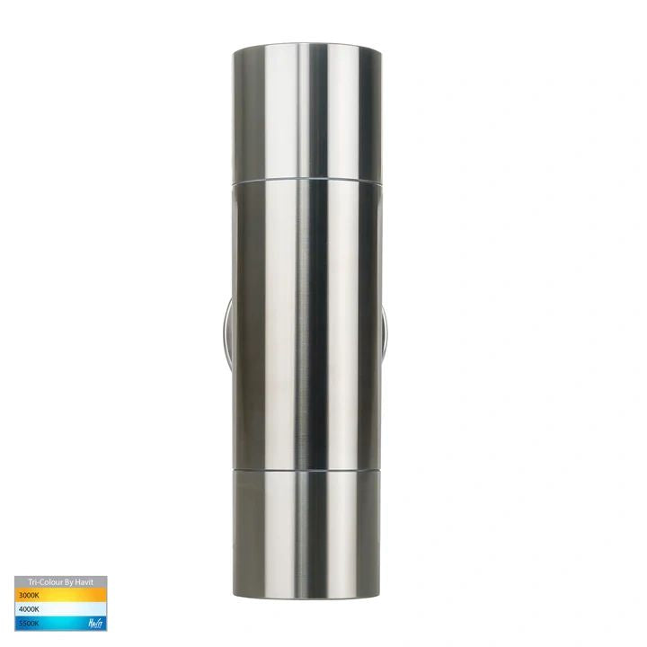 HV1085T- Tivah Titanium Aluminium TRI Colour Up & Down Wall Pillar Lights