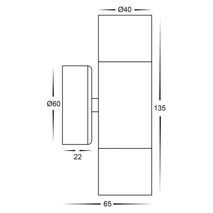 HV1007MR11NW- Mini Tivah 316 Stainless Steel Up & Down Wall Pillar Lights