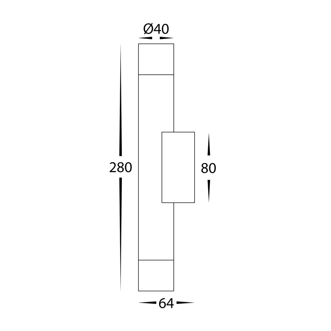 HV10293T - Dugo Aluminium Black/White Up & Down Wall Light