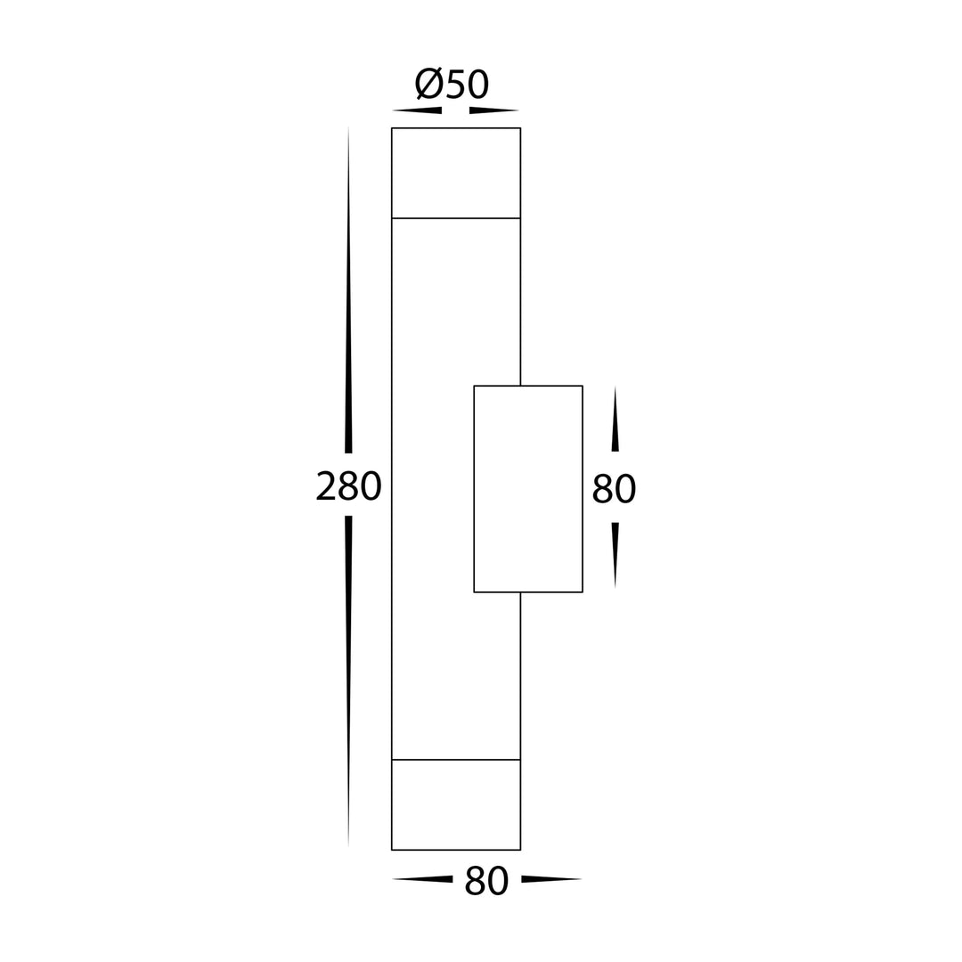 HV10294T - Dugo Aluminium Black/White Up & Down Wall Light 5W