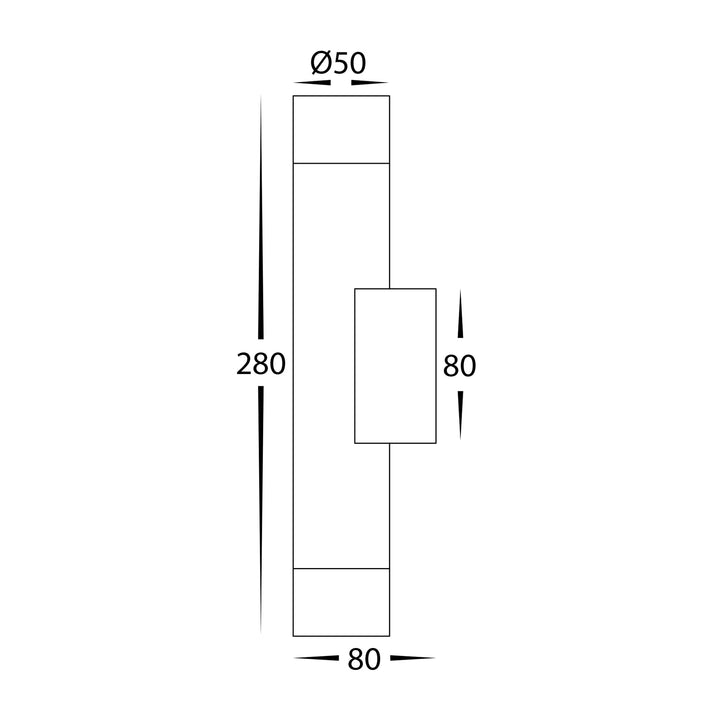 HV10294T - Dugo Aluminium Black/White Up & Down Wall Light 5W