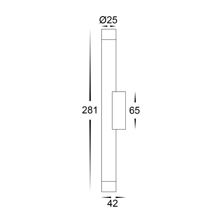 HV10295T - Dugo Aluminium Black/White Up & Down Wall Light 1.5W