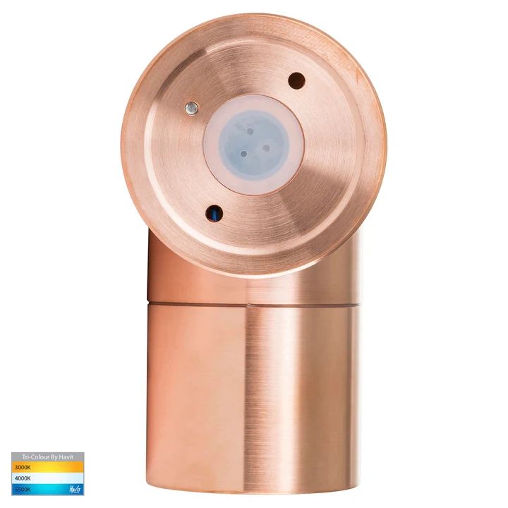 HV1115T- Tivah Solid Copper TRI Colour Fixed Down Wall Pillar Lights