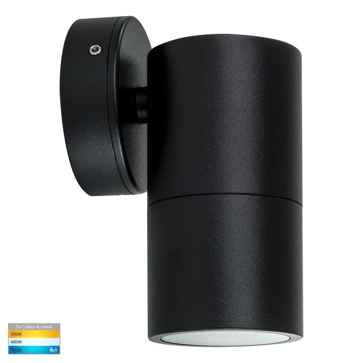 HV1125T- Tivah Black TRI Colour Fixed Down Wall Pillar Lights