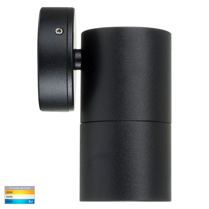 HV1125T- Tivah Black TRI Colour Fixed Down Wall Pillar Lights