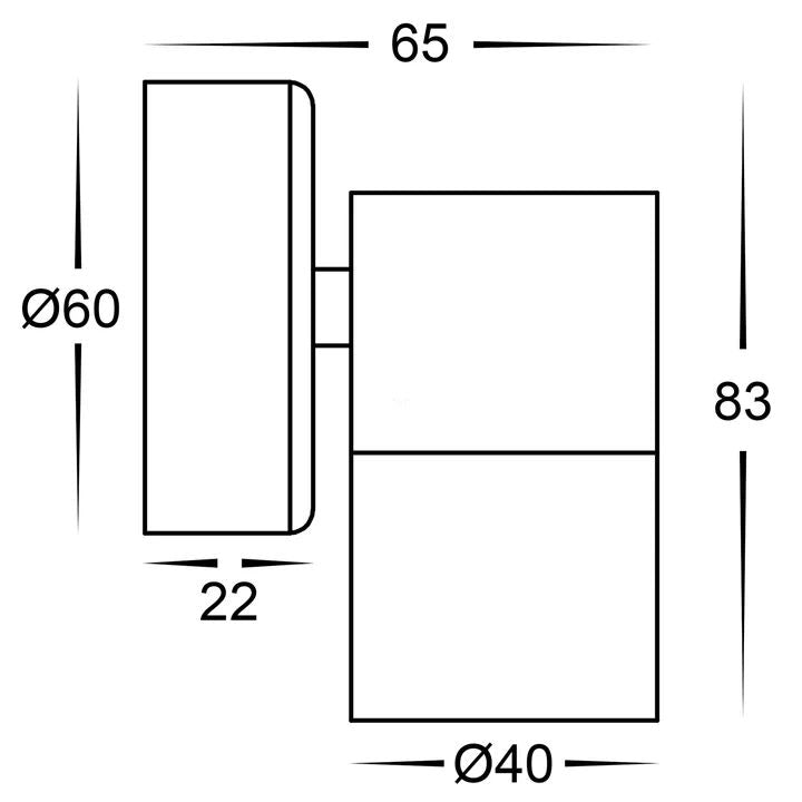 HV1127MR11NW Mini Tivah Black Fixed Down Wall Pillar Lights