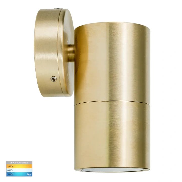 HV1155T Tivah Solid Brass TRI Colour Fixed Down Wall Pillar Lights