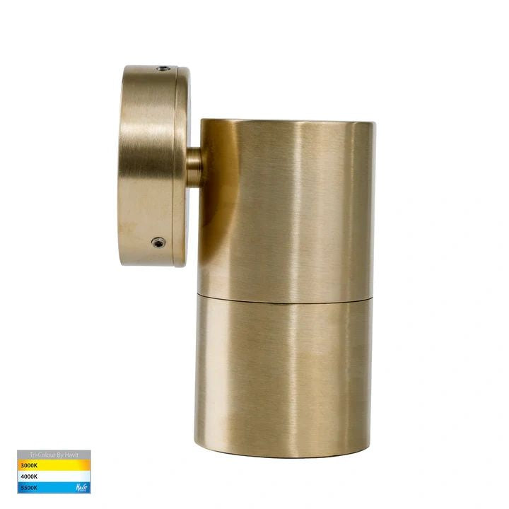 HV1155T Tivah Solid Brass TRI Colour Fixed Down Wall Pillar Lights